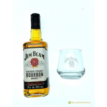 Виски Jim Beam White 0.7л + бокал