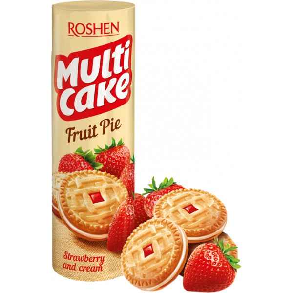 Печенье Multicake Клубника-крем Roshen 195г