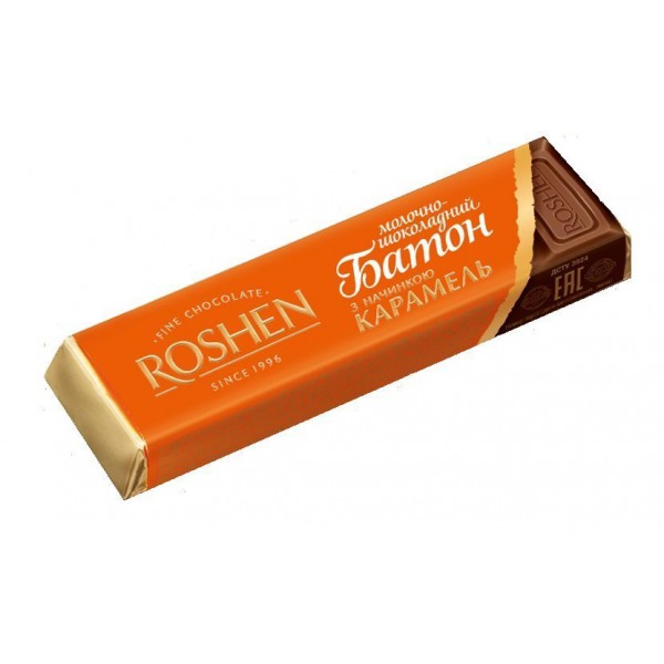 Батончик Roshen Молочно-шоколадный с карамельной начинкой 43г